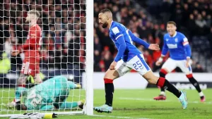 Kemar Roofe put Rangers into the Viaplay Cup final (Steve Welsh/PA)
