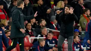 Arsenal manager Mikel Arteta was criticised for his touchline behaviour against Newcastle (Adam Davy/PA)