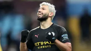 Sergio Aguero scored Manchester City’s sixth goal against Aston Villa (Nick Potts/PA)