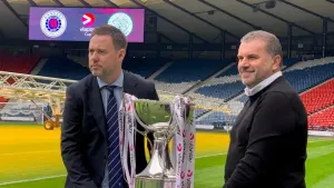 Celtic boss Ange Postecoglou and Rangers manager Michael Beale 