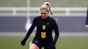 Laura Coombs trains with England at St. George’s Park (Mike Egerton/PA)