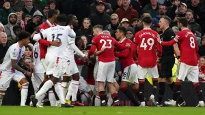 Tempers flared between Manchester United and Crystal Palace