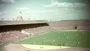 Wembley Stadium, pictured during the 1955 FA Amateur Cup final, celebrates its centenary this month (PA Archive)