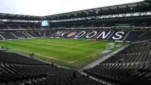Mark Jackson’s MK Dons conceded a late equaliser on Saturday (Mike Egerton/PA)