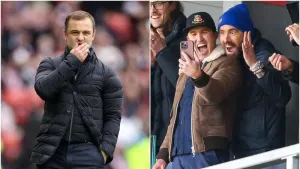 Shaun Maloney, left, and Wigan have relegation fears but Wrexham’s showbiz owners could be celebrating (Steve Welsh/Barringt