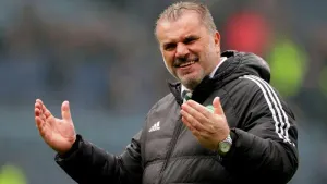 Celtic manager Ange Postecoglou celebrates (PA)