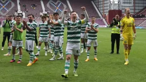 Callum McGregor celebrates title glory (Steve Welsh/PA)