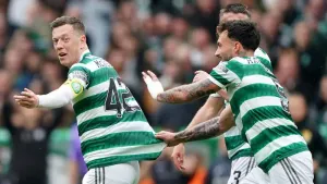 Celtic captain Callum McGregor (left) 