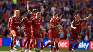Carlisle promoted to League One after shootout victory over Stockport at Wembley
