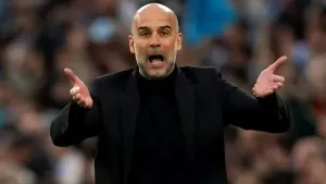Pep Guardiola compares Man City’s title push to serving for Wimbledon glory