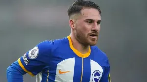 Brighton midfielder Alexis Mac Allister is to undergo a medical with Liverpool (Adam Davy/PA Images).