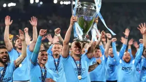 Manchester City clinched the treble on Saturday (Martin Rickett/PA)