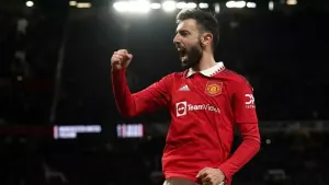Manchester United’s Bruno Fernandes grabbed the first goal against Arsenal (PA)