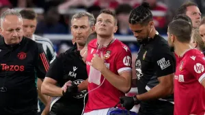 Paul Mullin sustained a punctured lung in Wrexham’s pre-season friendly against Manchester United (Gregory Bull/AP)