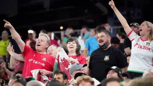 Wrexham fans cheer during the first half of the game against Manchester United in San Diego. (Gregory Bull, AP)