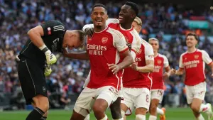 Arsenal won the Community Shield on penalties (Nick Potts/PA)