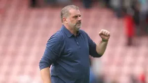 Tottenham boss Ange Postecoglou toasts as early birthday present