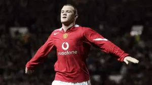 Wayne Rooney celebrates after scoring on his Manchester United debut (Phil Noble/PA)