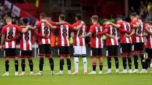 The Blades entered the pitch wearing shirts with Maddy Cusack’s name and number on the back (Martin Rickett/PA)