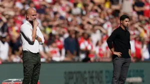 Mikel Arteta (right) believes Arsenal need to be at 100 percent to beat Manchester City in the Premier League (Nick Potts/PA