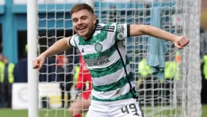 James Forrest celebrates his goal against Ross County (Steve WelshPA)