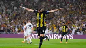 Karim Benzema scored as Al-Ittihad beat Auckland City 3-0 (Manu Fernandez/AP)