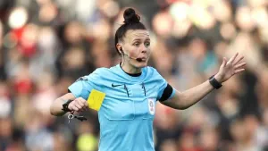 Rebecca Welch became a referee in 2010, balancing the role alongside her job in the NHS (Will Matthews/PA)