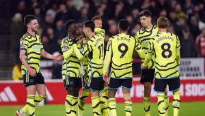 Arsenal cut gap to leaders Liverpool after labouring to win at Nottingham Forest