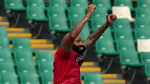 Equatorial Guinea’s Emilio Nsue hit a memorable hat-trick (Sunday Alamba/AP)