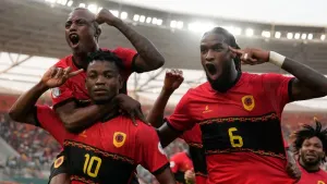 Angola celebrated another memorable performance as they reached the last eight in the Ivory Coast (Themba Hadebe/AP)