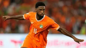 Jean-Philippe Krasso scored Ivory Coast’s second goal in their 2-0 AFCON opening victory over Guinea-Bissau (Sunday Alamba/A