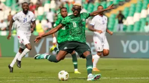 Victor Osimhen ensured Nigeria split the spoils with Equatorial Guinea in their AFCON opener (Sunday Alamba/AP)