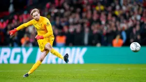 Liverpool goalkeeper Caoimhin Kelleher was the hero two years ago in the Carabao Cup final (Nick Potts/PA)
