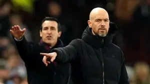 Manchester United manager Erik ten Hag (right) got the better of Aston Villa manager Unai Emery (Martin Rickett/PA)