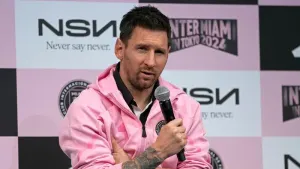 Lionel Messi said it was a “shame” he could not play in Hong Kong (Shuji Kajiyama/AP)