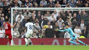 Joao Gomes makes it 2-1 to Wolves at Tottenham (Ian Walton/AP/PA)