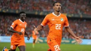 Sebastien Haller scored the winner to lift hosts Ivory Coast to their third AFCON title (Themba Hadebe/AP)