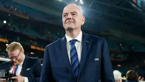 Gianni Infantino has said blue cards will not be used in elite football (Zac Goodwin/PA)