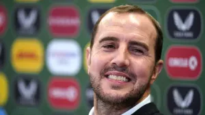 Republic of Ireland interim head coach John O’Shea speaks to the media (Niall Carson/PA)