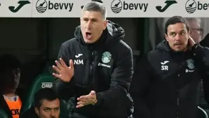 Nick Montgomery’s Hibs side are back in the top six (Jane Barlow/PA)