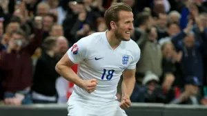 Harry Kane celebrates his first England goal (Nick Potts/PA)