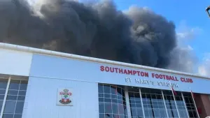 Southampton-Preston postponed after huge fire near St Mary’s Stadium