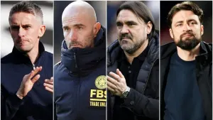 Kieran McKenna, Enzo Maresca, Daniel Farke and Russell Martin (PA)
