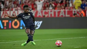 Harry Kane on target but Vinicius Jr brace earns Real Madrid first-leg draw