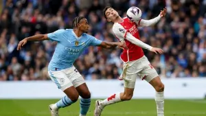 Manchester City’s Manuel Akanji was frustrated after the draw with Arsenal (Martin Rickett/PA)