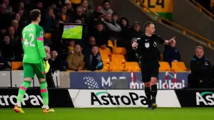 Stuart Attwell at the heart of the action again in Bournemouth’s win at Wolves