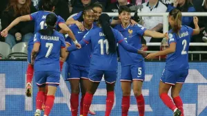 Marie-Antoinette Katoto fired France to victory in Newcastle (Ian Hodgson/PA)
