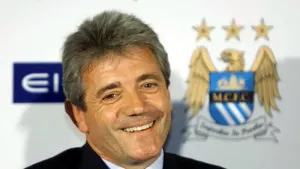 Kevin Keegan talks to the media at a press conference after becoming the new Manchester City manager (PA)