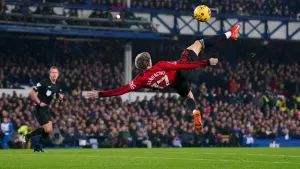 Alejandro Garnacho scored an incredible overhead kick for Manchester United in November (Peter Byrne/PA)