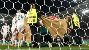 Hungary striker Barnabas Varga broke several facial bones against Scotland